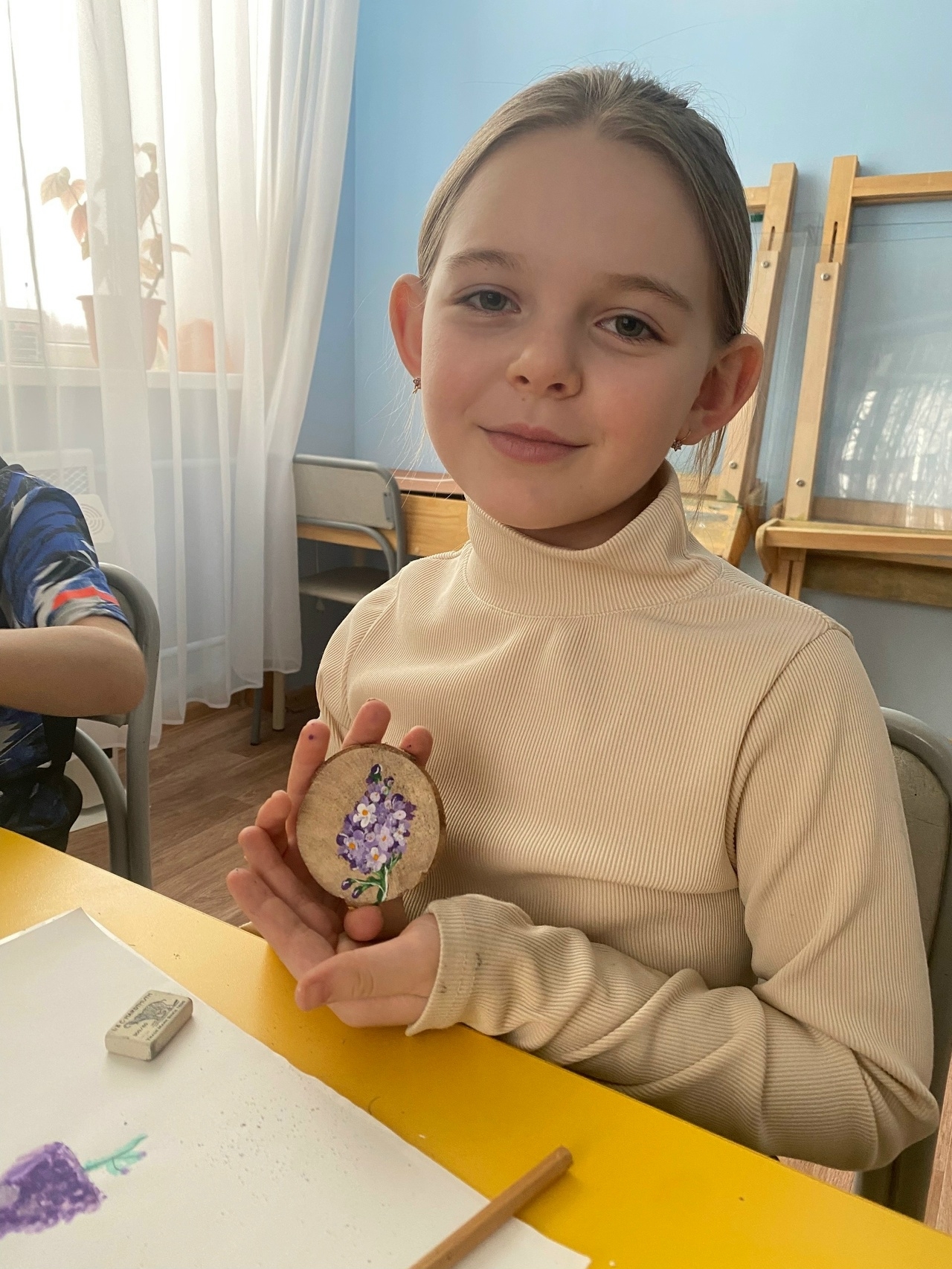 Изотерапия на деревянных спилах к 8 марта