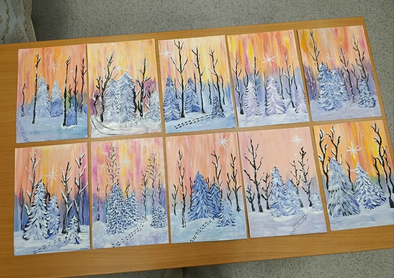 Зима в рисунках