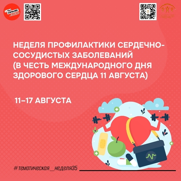 11–17 августа – Неделя профилактики сердечно-сосудистых заболеваний в России